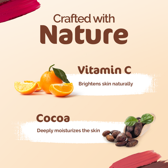 Nourishing Natural Lip Cheek & Eye Tint with Vitamin C & Cocoa - Coco Nude - 4 g
