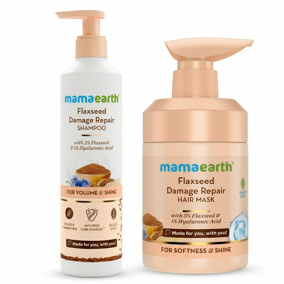 Flaxseed Damage Repair Combo : Shampoo 250 ml + Hair Mask 300 ml