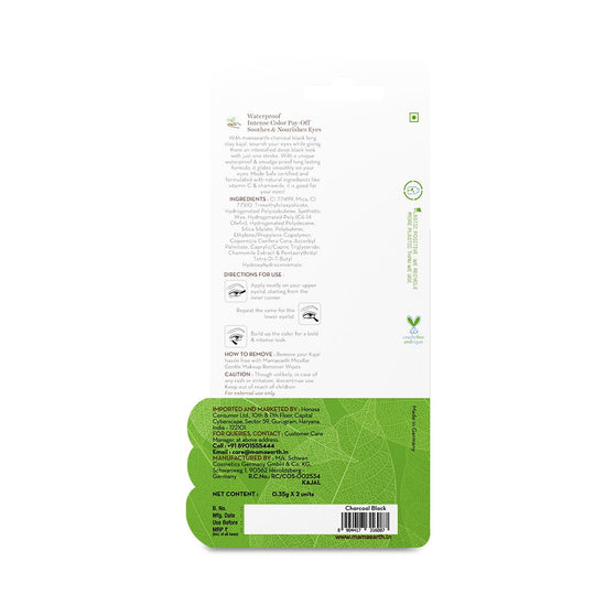 Pack of 2 Charcoal Black Long Stay Kajal with Vitamin C & Chamomile for 11-Hour Smudge-free Stay