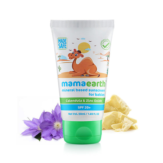 Mineral Based Baby Sunscreen SPF 20+ Calendula Zinc Oxide 50ml