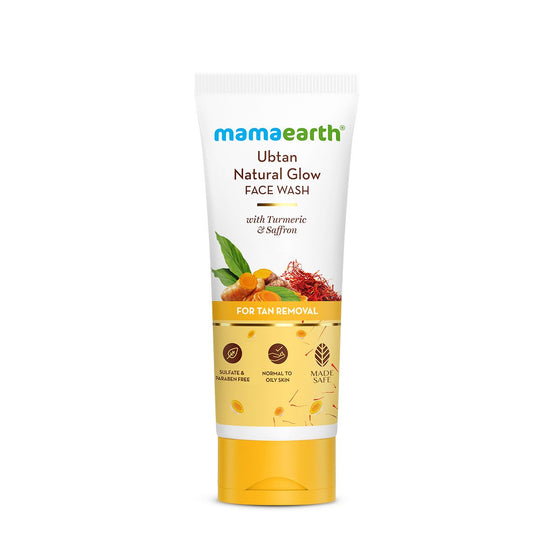 Mamaearth ubtan face wash ingredient label back
