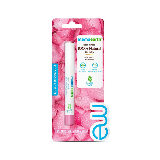 Rose Tinted 100% Natural Lip Balm with Rose Oil and Castor Oil for 12 hrs Moisturized Lips - 2 g