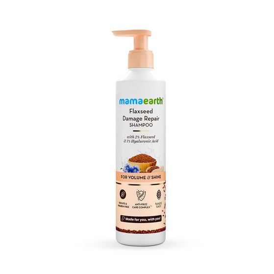 Mamaearth flaxseed shampoo back label details