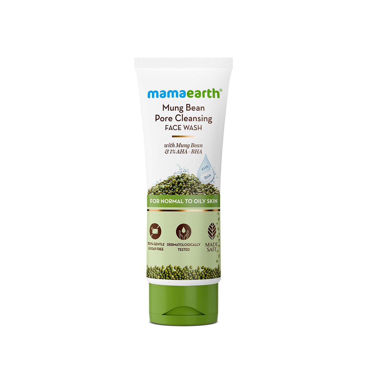 Mung Bean Pore Cleansing Face Wash with Mung Bean, AHA & BHA for Normal to Oily Skin - 100 ml