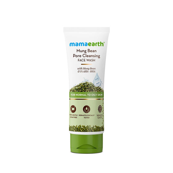 Mung Bean Pore Cleansing Face Wash with Mung Bean, AHA & BHA for Normal to Oily Skin - 100 ml