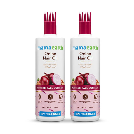 Onion Hair Oil for Hair Regrowth and Hair Fall Control - 250ml (Pack of 2)