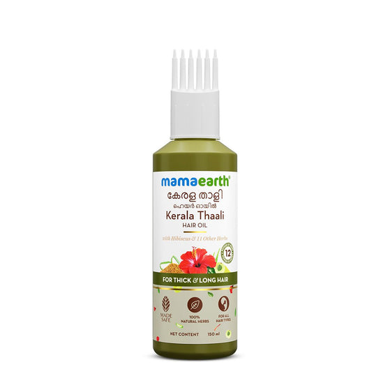 Mamaearth Kerala Thaali Hair Oil with Hibiscus, Bhringraj, Methi Dana & Amla for Thick & Long Hair - 150 ml
