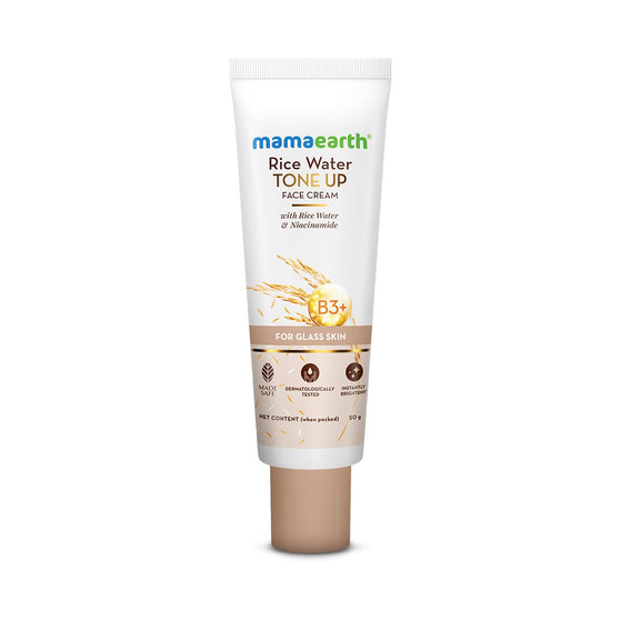 Mamaearth Rice Water Tone Up Face Cream with Rice Water & Niacinamide for Glass Skin - 50 g