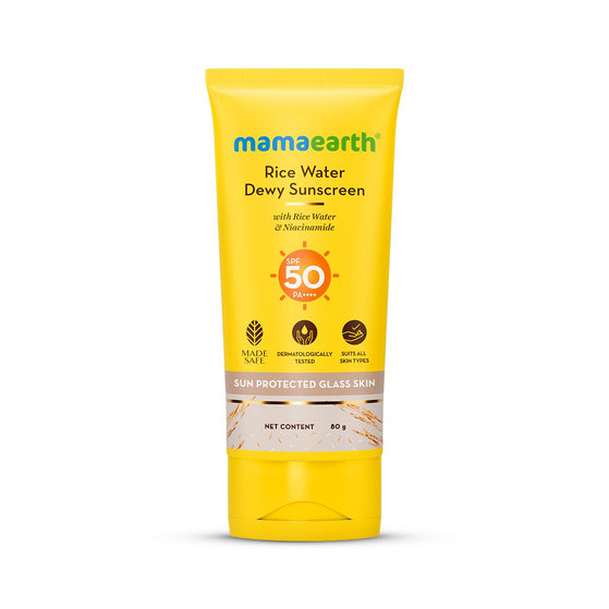 Mamaearth Rice Water Dewy Sunscreen with SPF 50 & PA++++ - 80g