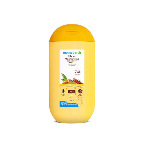 Mamaearth Ubtan Moisturizing Body Lotion with Turmeric & Saffron for Glowing Skin - 100 ml