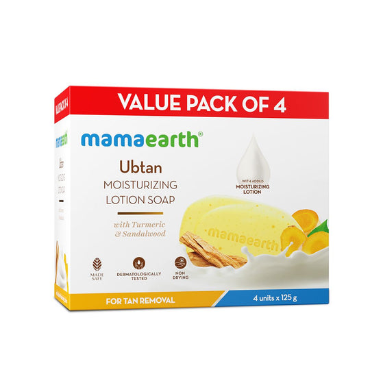 Ubtan Moisturizing Lotion Soap (Value Pack of 4) - 125 g X 4