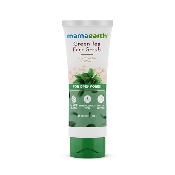 mamaearth green tea face scrub for open pores