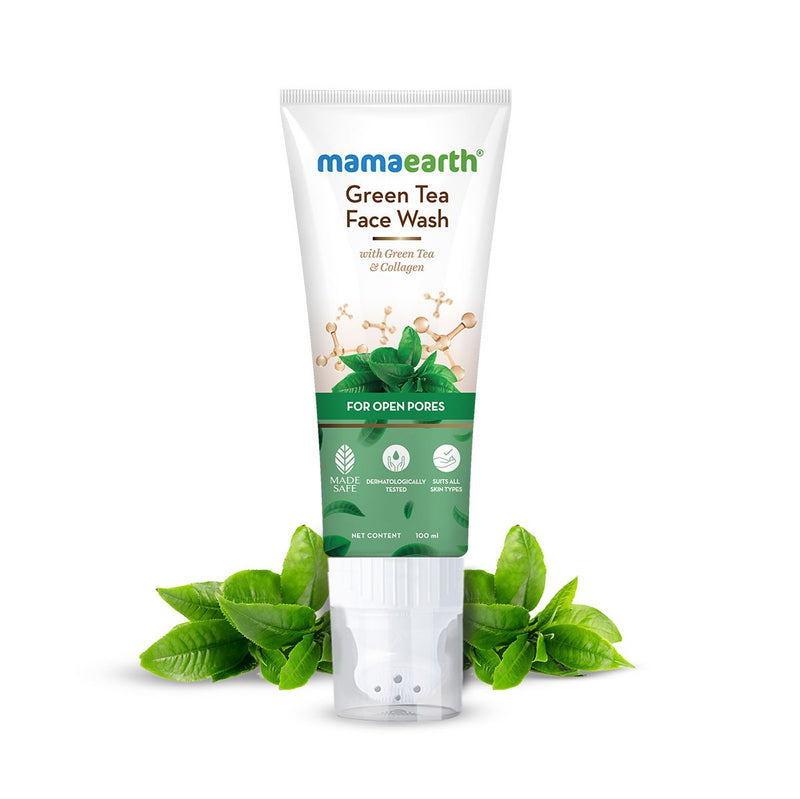 Green Tea Face Wash With Green Tea & Collagen For Open Pores - 100 ml