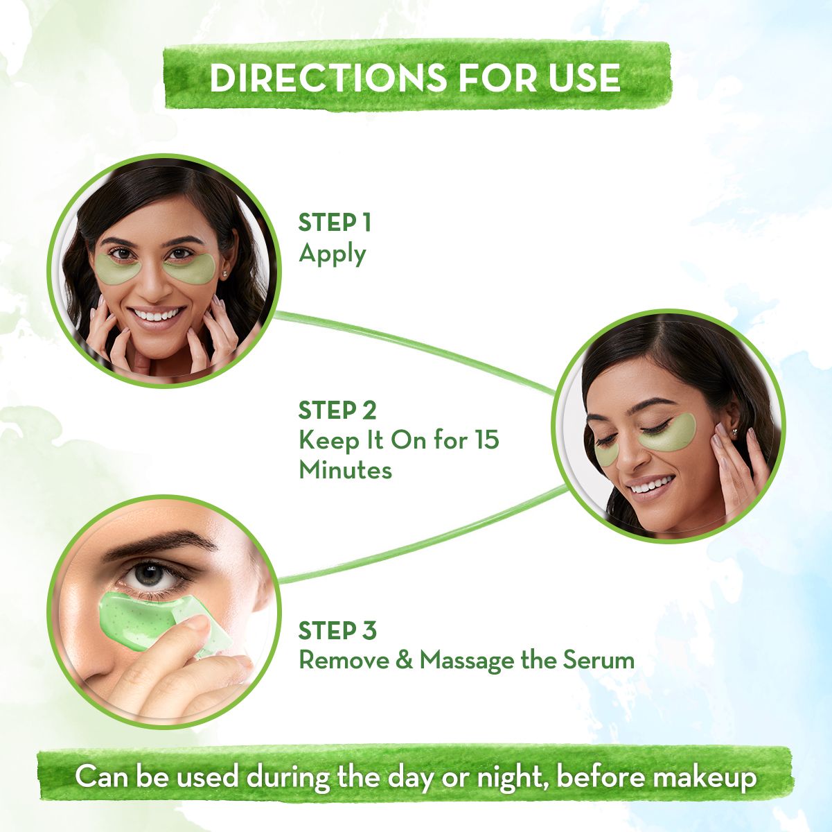 Green Tea Under Eye Patches with Green Tea & Collagen for Puffy Eyes - 30 Pairs (60 Pieces)