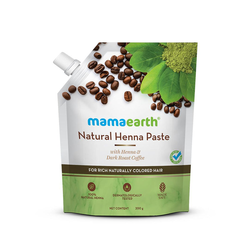 Natural Henna Paste with Henna & Dark Roasted Coffee for Rich Naturally Colored Hair - 200 g