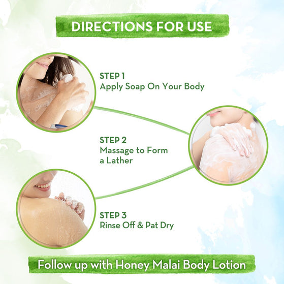 Honey Malai Nourishing Bathing Soap with Honey & Malai for a Nourishing Glow - 125 g
