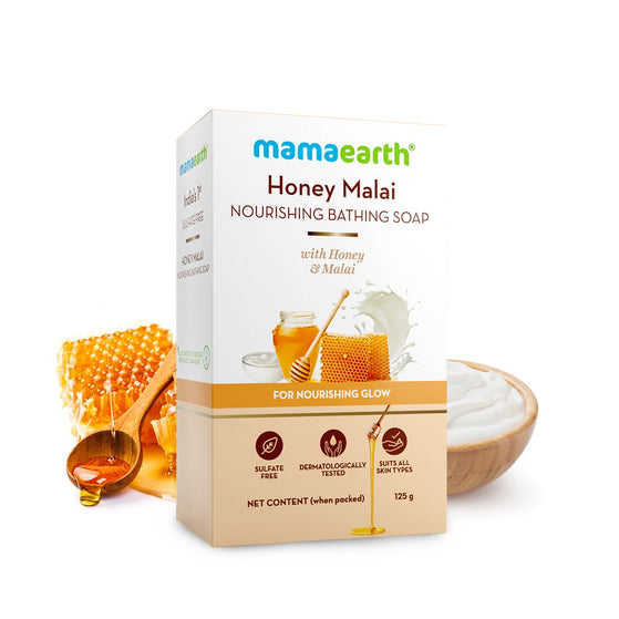 Honey Malai Nourishing Bathing Soap with Honey & Malai for a Nourishing Glow - 125 g
