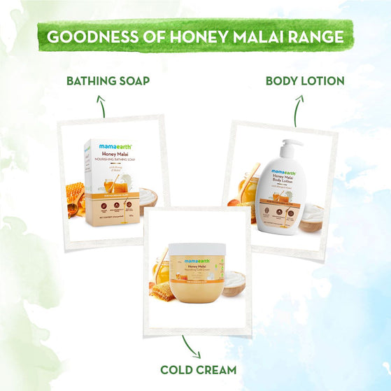 Honey Malai Nourishing Bathing Soap with Honey & Malai for a Nourishing Glow - 125 g