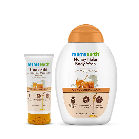 Honey Malai Cleanse & Moisturize Combo - 300ml + 80g