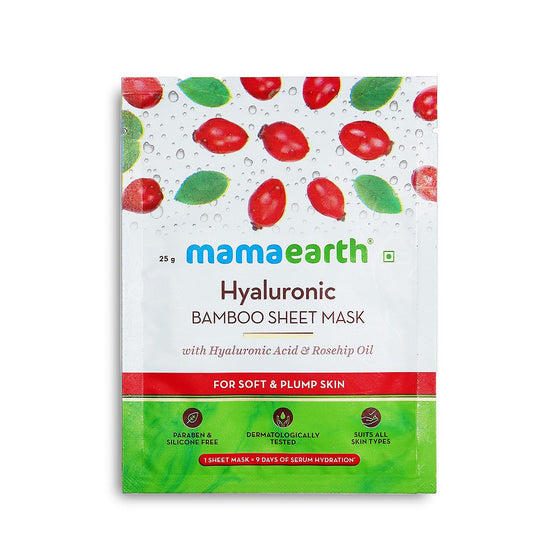Hyaluronic Bamboo Sheet Mask with Rosehip Oil for Soft and Plump Skin - 25 g