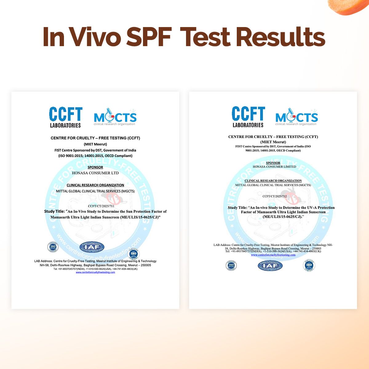 Mamaearth Ultra-Light Indian Sunscreen SPF 50 PA++++ – In-Vivo Tested (ISO 24444 & ISO 24442 Certified, CTRI/2025/07/090388) - 50 g