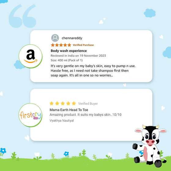 Milky Soft Head to Toe Wash With Oats, Milk, and Calendula  for Babies- 200 ml