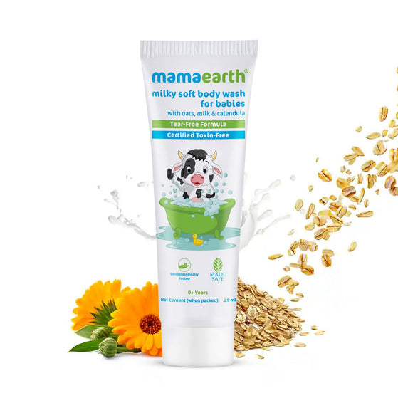 Milky Soft Body Wash for Babies with Oats, Milk and Calendula – 25 ml