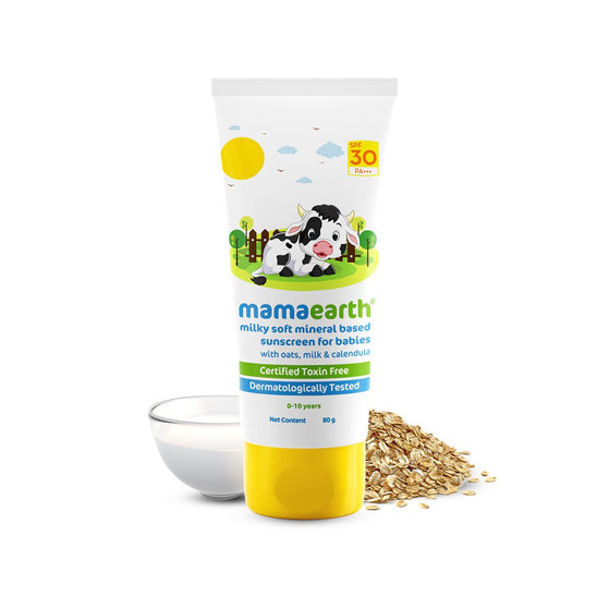 Milky Soft Baby Sunscreen SPF 30 lightweight water resistant with baby