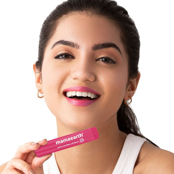 Nourishing Tinted 100% Natural Lip Balm with Vitamin E and Raspberry for Dry & Chapped Lips - 4 g