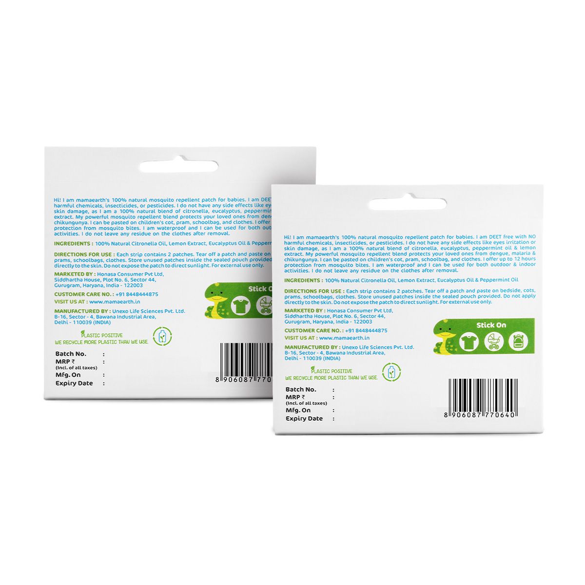 Natural Mosquito Repellent Patches, 24pcs - Pack of 2