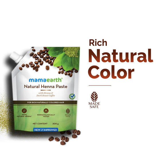 Natural Henna Paste with Henna & Dark Roasted Coffee for Rich Naturally Colored Hair - 200 g