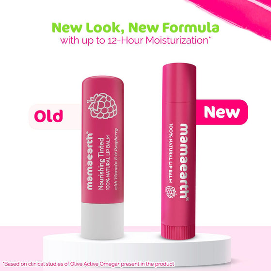 Nourishing Tinted 100% Natural Lip Balm with Vitamin E and Raspberry for Dry & Chapped Lips - 4 g