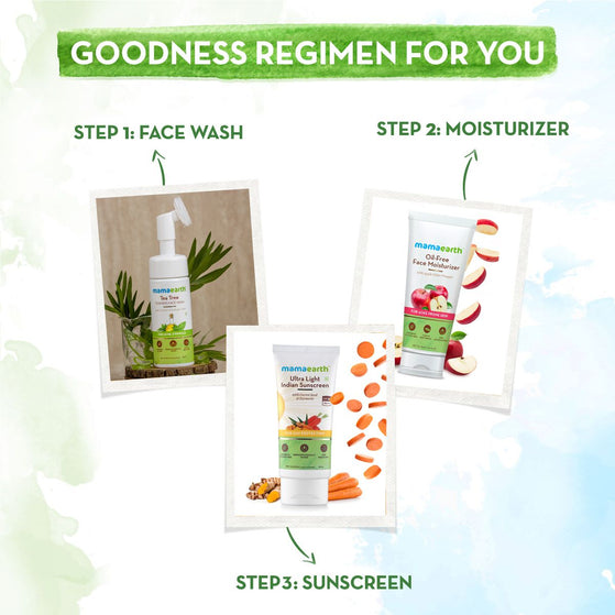 Mamaearth goodness regimen for you with oil free face moisturizer
