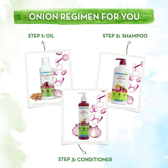 Mamaearth onion shampoo hair care routine kit