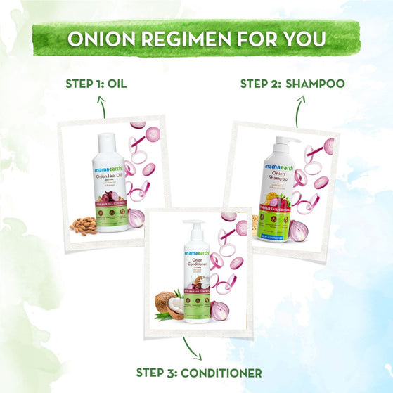 Mamaearth onion shampoo hair care routine