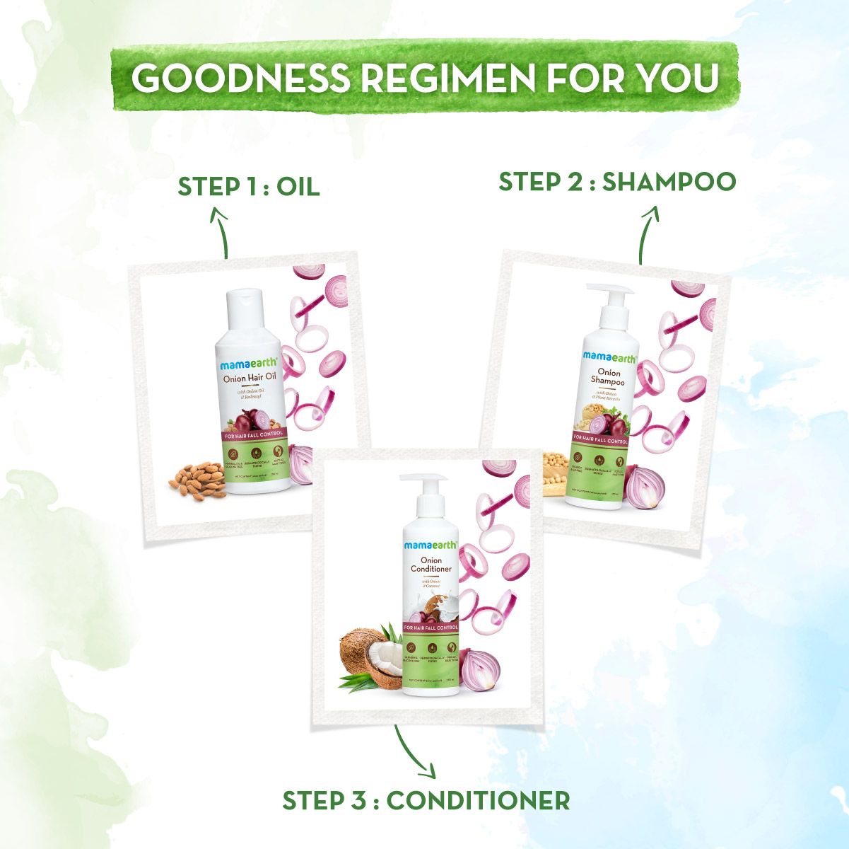 Onion Shampoo with Onion and Plant Keratin for Hair Fall Control - 200ml