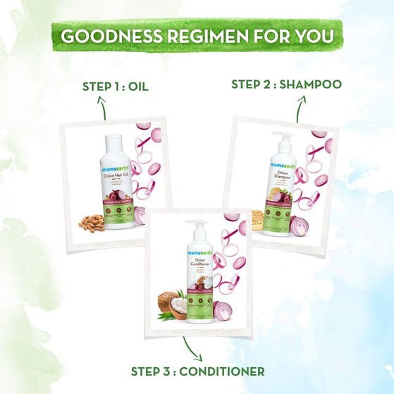 Mamaearth onion shampoo hair care routine