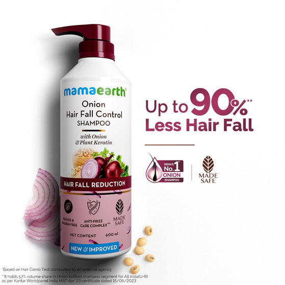 Mamaearth onion shampoo reduces hair fall