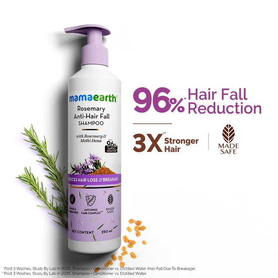 Rosemary Anti-Hair Fall Shampoo with Rosemary & Methi Dana for Reducing Hair Loss & Breakage - 250 ml