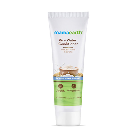 Rice Water Conditioner with Rice Water and Keratin for Damaged, Dry and Frizzy Hair - 25 ml