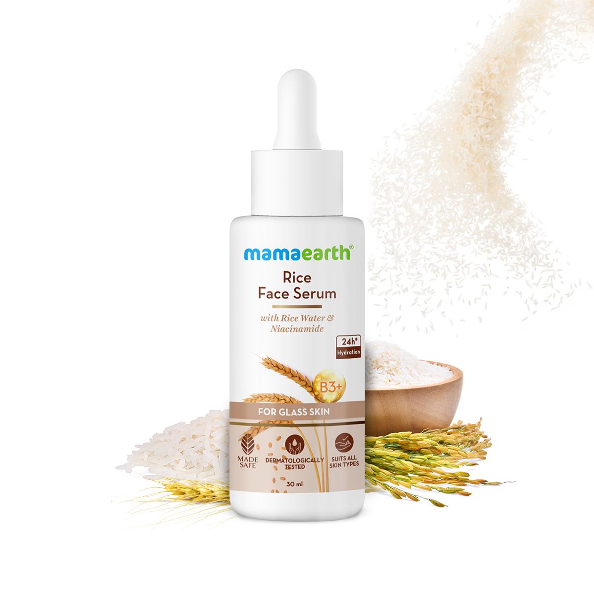 Rice Water Serum for Glass Skin & Unclogs Pores | Mamaearth