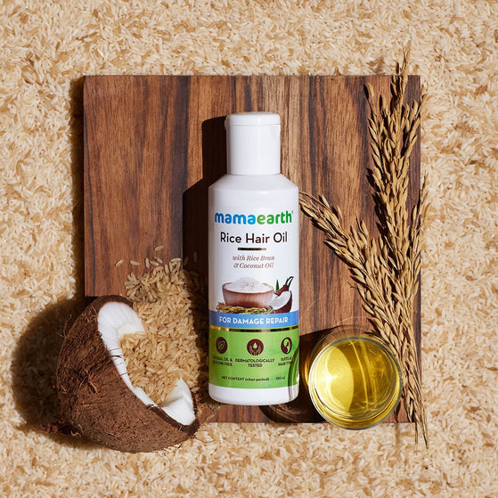 Rice Hair Oil with Rice Bran and Coconut Oil For Damage Repair - 150ml