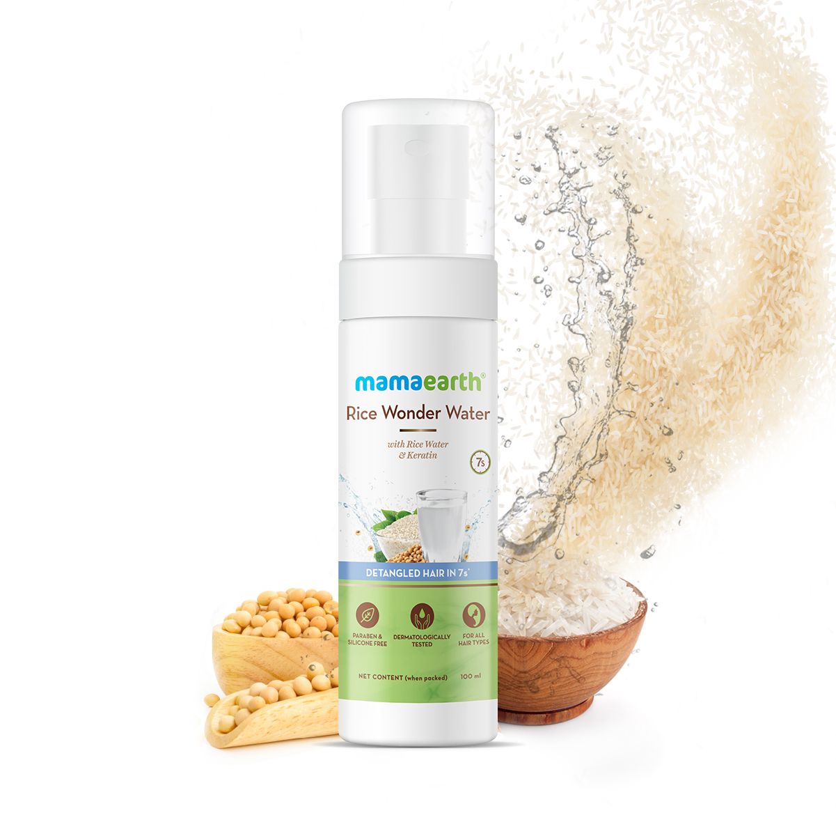 Lanthome Rice Water Rice Water for Hair with Keratin for Detangled Hair - 100 ml – Mamaearth