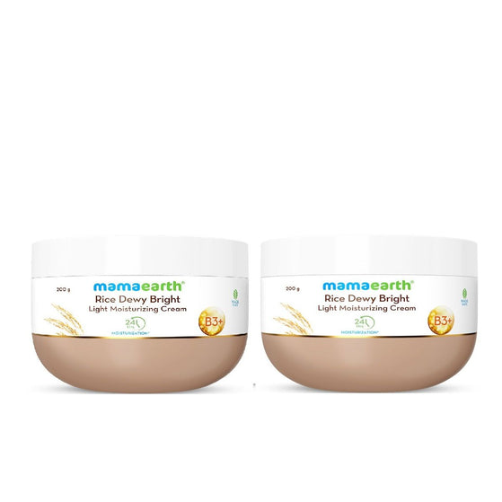 Rice Dewy Bright Moisturizer with Rice Water & Niacinamide for Glass Skin Glow - 200 g (Pack of 2)