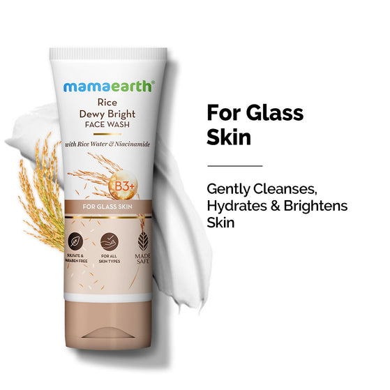 Rice Dewy Bright Face Wash With Rice Water & Niacinamide for Glass Skin - 100 ml