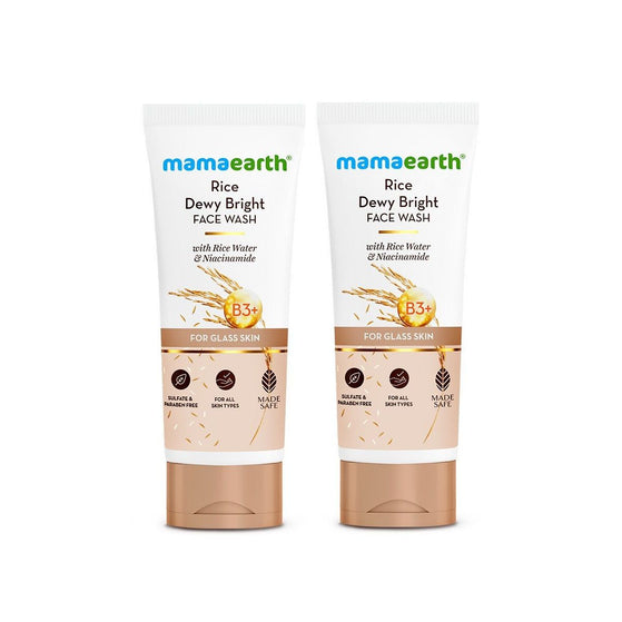 Rice dewy bright face wash 200ml twin pack
