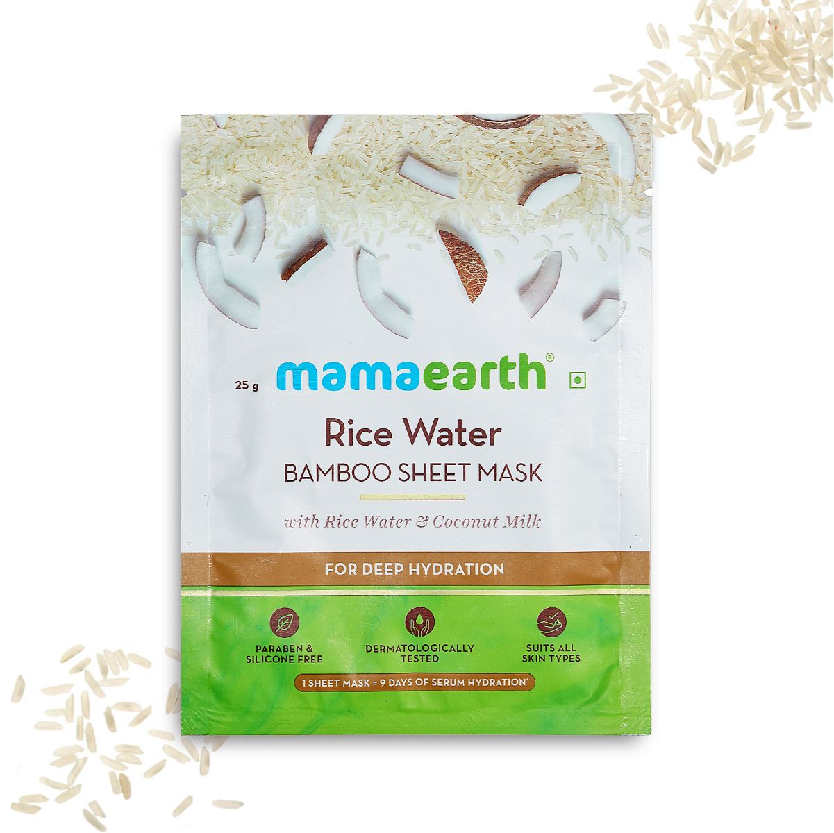 Mamaearth Rice Water Bamboo Sheet Mask | Hydrating Face Sheet Mask - 25 g