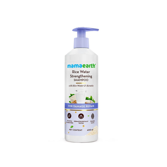 Rice Water Strengthening Shampoo with with Rice Water & Keratin for Damage Repair- 400 ml