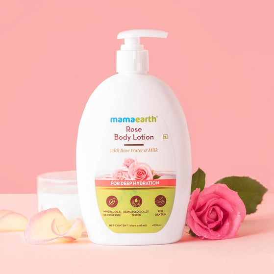 Rose Body Lotion with Rose Water and Milk For Deep Hydration - 400ml