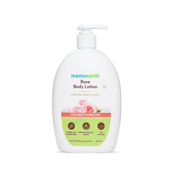 Rose Body Lotion with Rose Water and Milk For Deep Hydration - 400ml